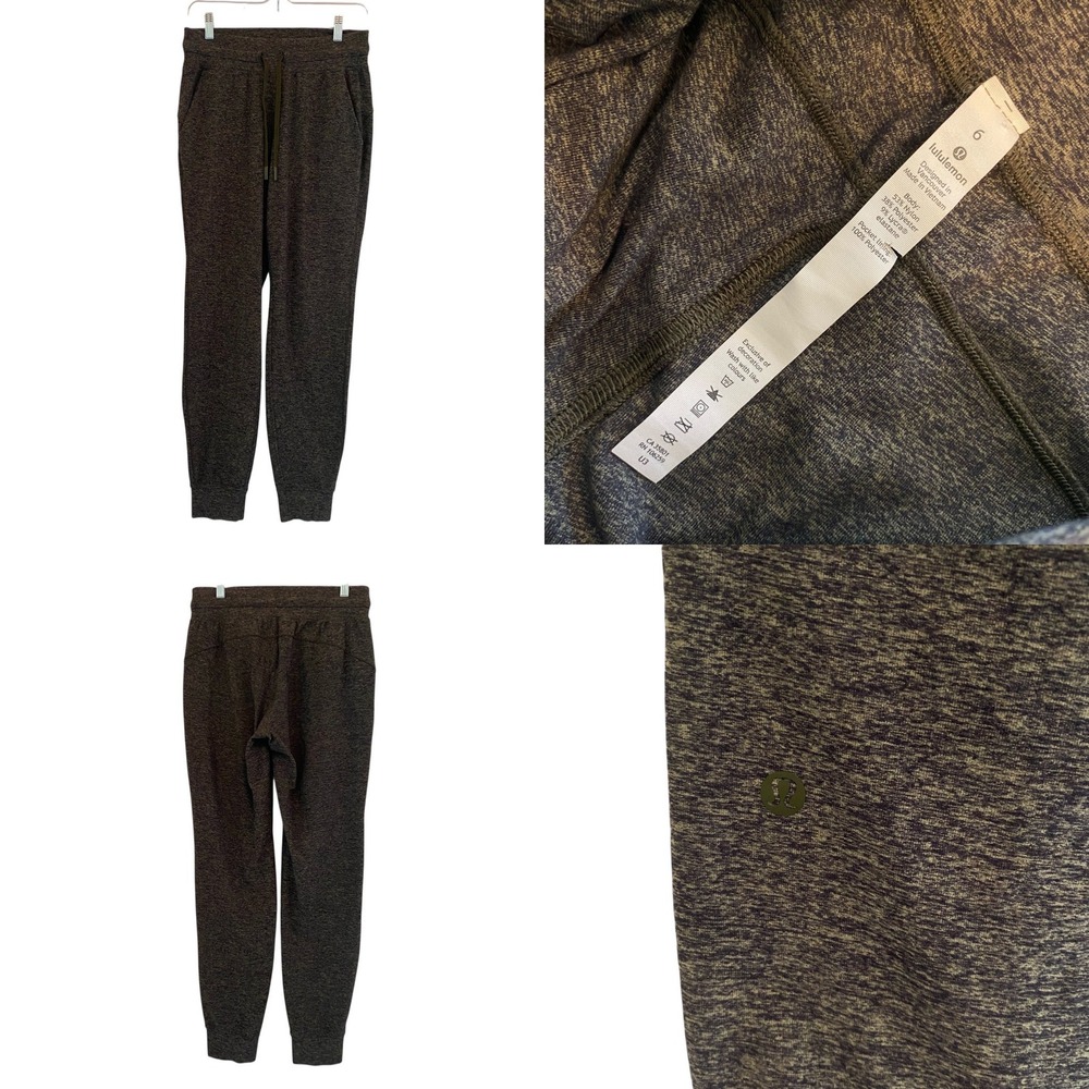 Lululemon Ready to‎ Rulu Jogger Pants Women Sz 6 Utilitarian Green Black W5BXLS